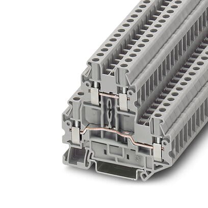 Phoenix Blocks - Phoenix Contact 3044636 500 Volt 28 Amp 26 to 12 AWG Gray Polyamide Screw Connection Feed-Through Terminal Block