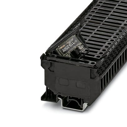 Phoenix Blocks - Phoenix Contact 3004142 500 Volt 6.3 Amp 26 to 10 AWG Black Polyamide Screw Connection Fuse Modular Terminal Block