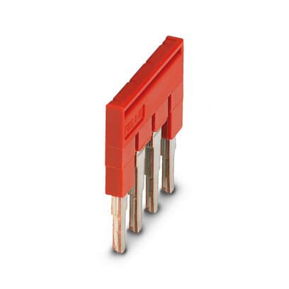 Phoenix Blocks - Phoenix Contact 3030255 6.2 mm Pitch 32 Amp 4-Position Red Copper Terminal Block Plug-In Bridge