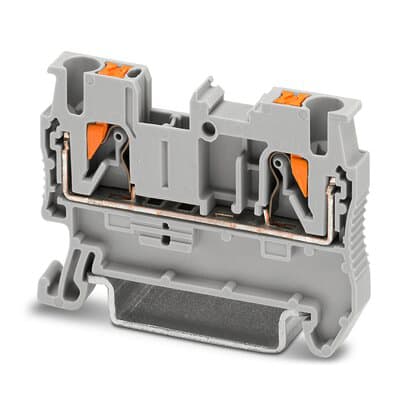 Phoenix Blocks - Phoenix Contact 3209510 800 Volt 24 Amp 26 to 12 AWG Gray Polyamide Push-In Connection Feed-Through Terminal Block