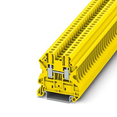 Phoenix Blocks - Phoenix Contact 3045114 1000 Volt 32 Amp 26 to 10 AWG Yellow Polyamide Screw Connection Feed-Through Terminal Block