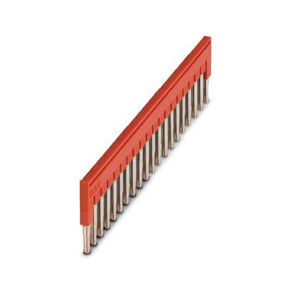 Phoenix Blocks - Phoenix Contact 3030226 5.2 mm Pitch 24 Amp 20-Position Red Copper Terminal Block Plug-In Bridge