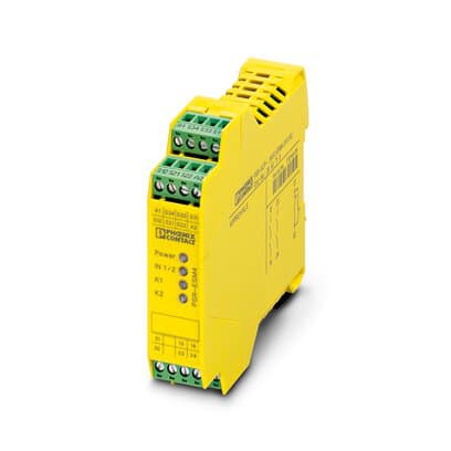 Phoenix Blocks - Phoenix Contact 2963718 24 VAC/VDC 140 mA 24 to 12 AWG Din Rail Mount Screw Connection Electromechanical Safety Relay