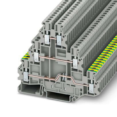 Phoenix Blocks - Phoenix Contact 3214301 UT 2 5-PE/L/L Ground Modular Terminal Block