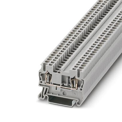 Phoenix Blocks - Phoenix Contact 3031212 800 Volt 24 Amp 28 to 12 AWG Gray Polyamide Spring Cage Connection Feed-Through Terminal Block