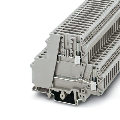 Phoenix Blocks - Phoenix Contact 3007042 400 Volt 26 Amp 24 to 12 AWG Gray Polyamide Screw Connection Disconnect Terminal Block