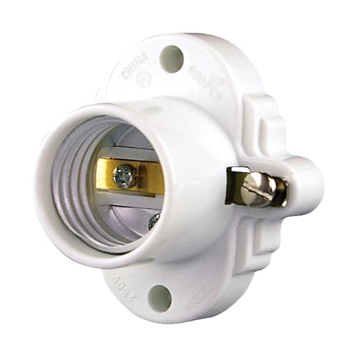 Cooper Wiring Device Arrow/Eagle - CWD S752W-SP SOCKET CLEAT MED BASE THRMST 660W250V WH