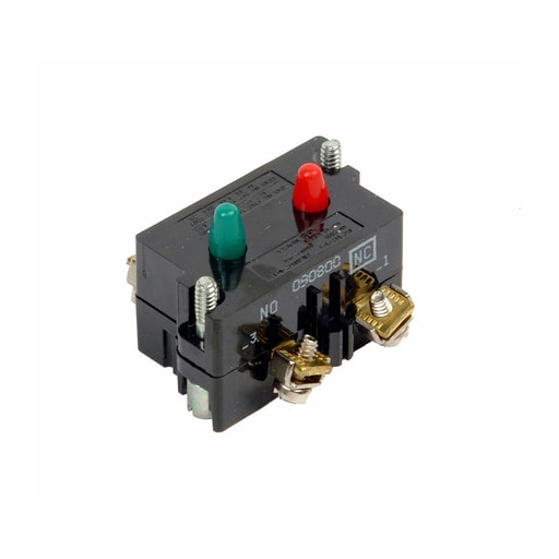 Cutler-Hammer / Eaton - Eaton Electrical 10250T1 30.5 mm 600 VAC 10 Amp 1NO 1NC Silver Standard Finger Proof Push Button Contact Block