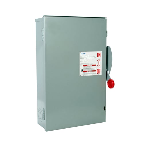 Cutler-Hammer / Eaton - Eaton Electrical DG324NRK 120/240 VAC 200 Amp 25 to 60 Hp 3-Pole 4-Wire Fusible Single Throw Safety Switch