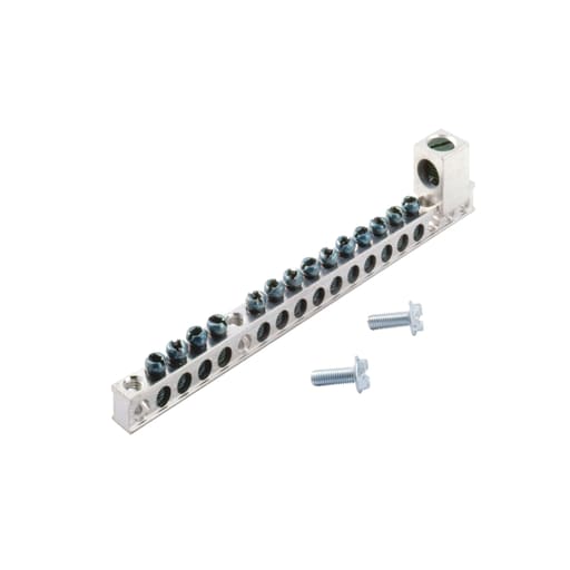 Cutler-Hammer / Eaton - Eaton Electrical GBK1420 6.74 Inch 6 to 2/0 AWG Aluminum/Copper 14-Terminal Load Center Ground Bar Kit