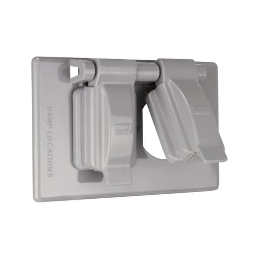 Cooper Wiring Device Arrow/Eagle - Eaton Wiring Devices S1962 1-Gang Gray Stay Open Lid Duplex Receptacle/Combination Device Cover