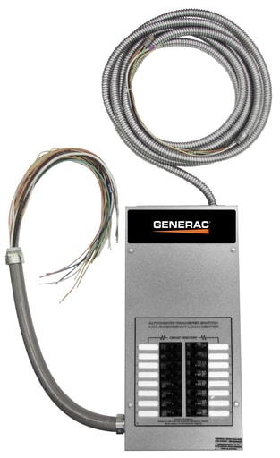 Generac Power Systems Inc - Generac RXG16EZA1 16-Circuit RTS Transfer Switch & Load Center, 85A 120-240 1PH, Pre-Wired