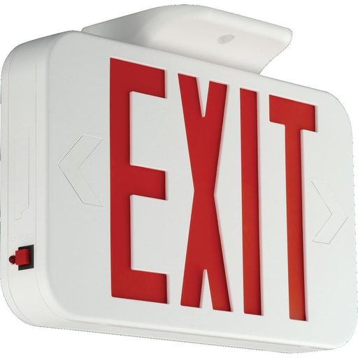 Current by GE - Current CERB LED Exit Sign; Red with Black Housing; Battery Back-Up