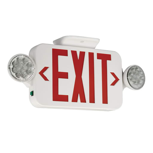 Current by GE - Current CCRRCB LED Exit Sign; Black with Red Letters; Emergency Light Combo