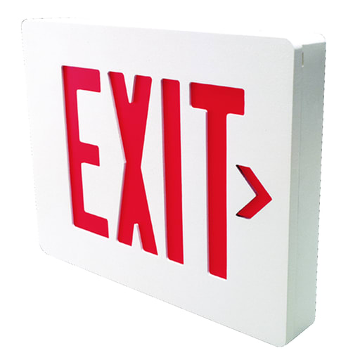 Dual-Lite - DUAL SESRBNEI EXIT SIGN SGL RED LTRS BLK-BRUSHED EM SE