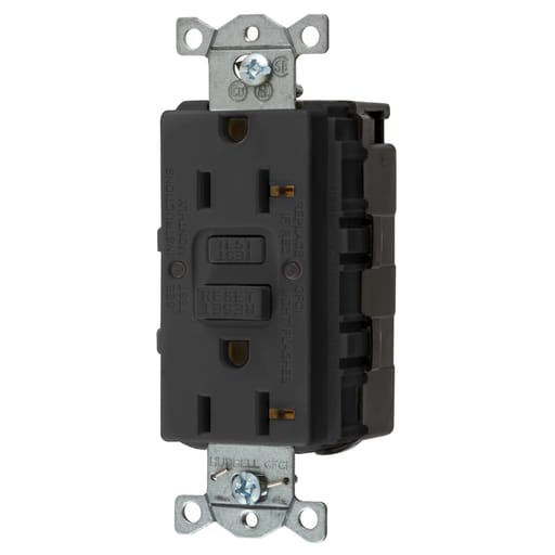 Hubbell Wiring Device - Hubbell GFRST20SNAPBK20A COMM SELF TEST SNAP GFR BLACK