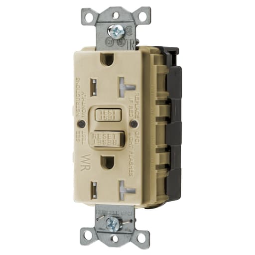 Hubbell Wiring Device - Hubbell GFTWRST20SNAPI20A COMM SELF TEST TRWR SNAP GFR IVORY