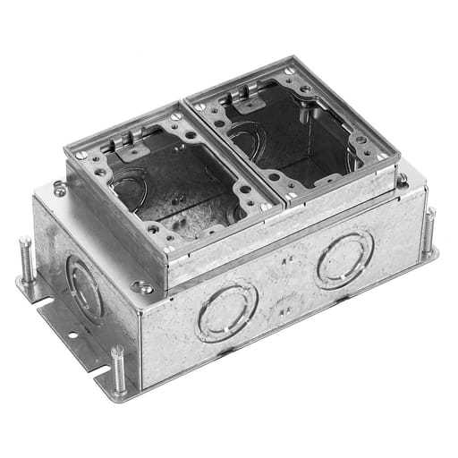 Hubbell Wiring Device - Hubbell BA2432 2-Gang 52.8 In? Aluminum Stamped Steel Rectangular Floor Box