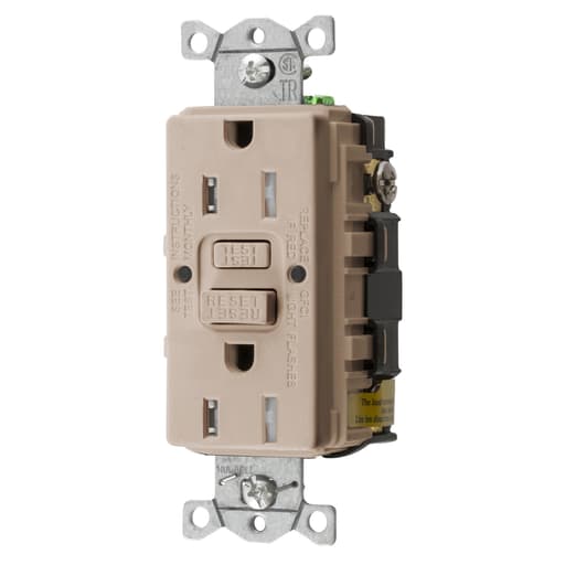 Hubbell Wiring Device - Hubbell GFTRST15AL15A COMM SELF TEST TR GFR ALMOND