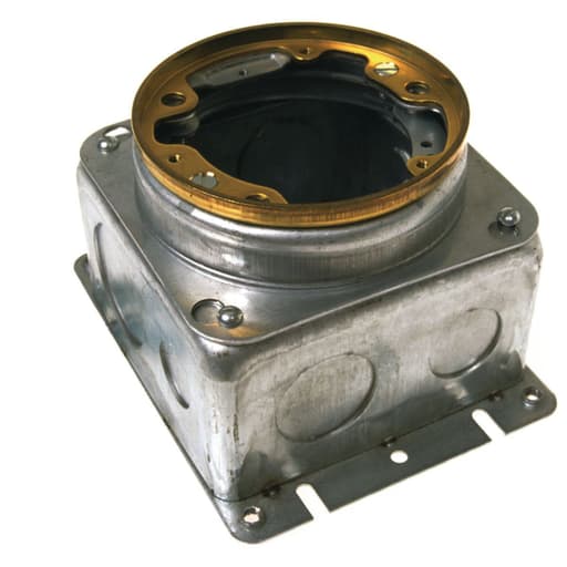 Raco Manufacturing - Raco 6257 4" Round Concrete Floor Box, Stamped Steel Box with 1/2 & 3/4" KO's and Adjustable Height Feature