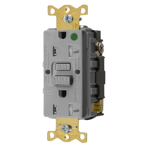 Hubbell Wiring Device - Hubbell GFTWRST83GY20A COMM HG SELF TEST TRWR GFR GRAY