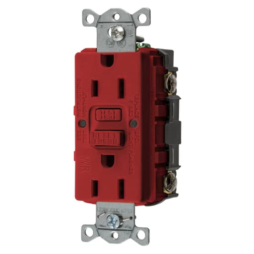 Hubbell Wiring Device - Hubbell GFWRST15R15A COM SELF TEST WR GFR RED