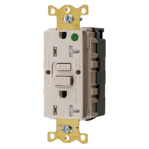 Hubbell Wiring Device - Hubbell GFTWRST83SNAPLA20A COMM HG SELFTEST TRWR SNAP GFR LT AL