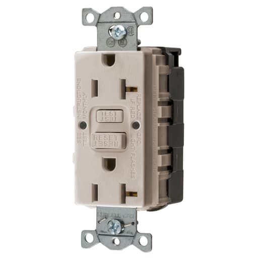 Hubbell Wiring Device - Hubbell GFRST20SNAPLA20A COMM SELF TEST SNAP GFR LT ALMOND