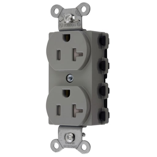 Hubbell Wiring Device - Hubbell SNAP5362GYTRA S-CONNECT DUP 20A/125V TR GY