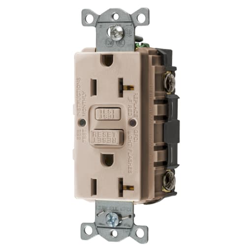 Hubbell Wiring Device - Hubbell GFRST20AL20A COMM SELF TEST GFR ALMOND