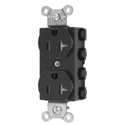 Hubbell Wiring Device - Hubbell SNAP5362BKTRA S-CONNECT DUP 20A/125V TR BK