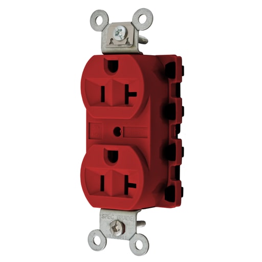 Hubbell Wiring Device - Hubbell SNAP5362RA Snap2Connect® 20A/125V DPLX, RED