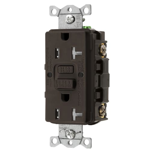 Hubbell Wiring Device - Hubbell GFTRST2020A COMM SELF TEST TR GFR BROWN