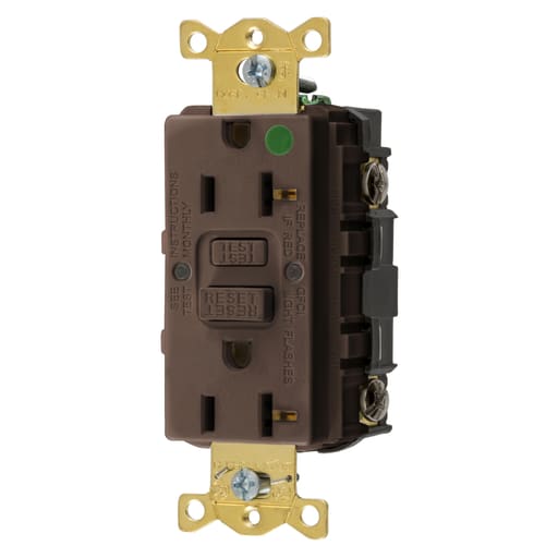 Hubbell Wiring Device - Hubbell GFRST8320A COMM HG SELF TEST GFR BROWN