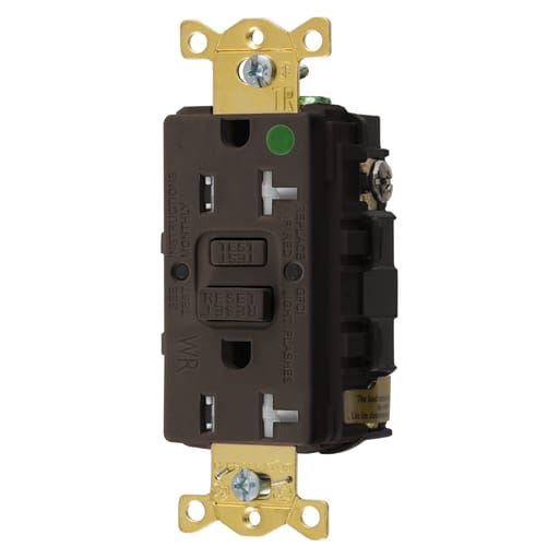 Hubbell Wiring Device - Hubbell GFTWRST8320A COMM HG SELF TEST TRWR GFR BROWN