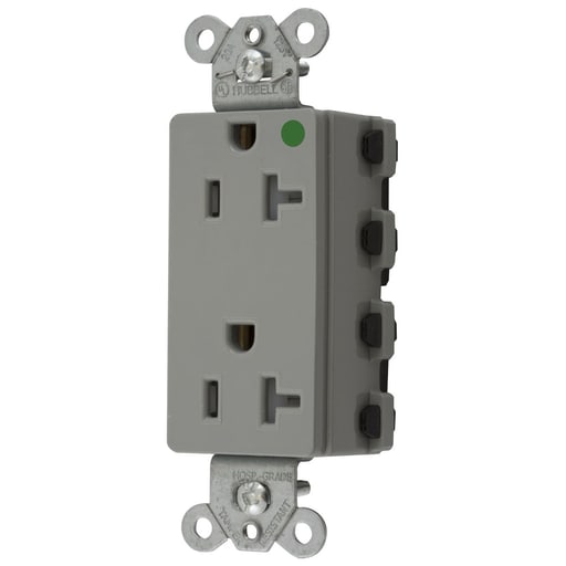 Hubbell Wiring Device - Hubbell SNAP2182GYTRA SnapConnect® DECO HG 20A/125V TR GR