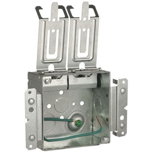 Raco Manufacturing - Raco 244MSCM 4" Square Box, 2-1/8" Deep w/Top Stab-it M-Bracket