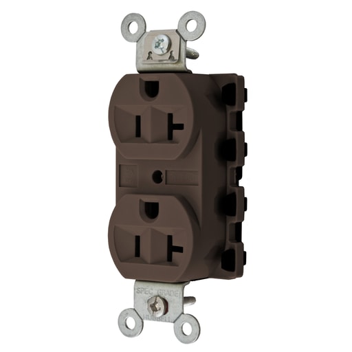 Hubbell Wiring Device - Hubbell SNAP5362A Snap2Connect® 20A/125V DPLX, BROWN