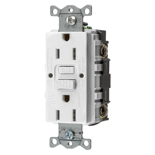 Hubbell Wiring Device - Hubbell GFWRST15W15A COMM SELF TEST WR GFR WHITE