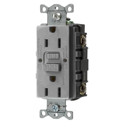 Hubbell Wiring Device - Hubbell GFWRST15GY15A COMM SELF TEST WR GFR GRAY