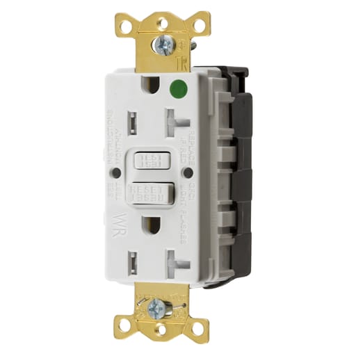 Hubbell Wiring Device - Hubbell GFTWRST83SNAPW20A COMM HG SELF TEST TRWR SNAP GFR WH