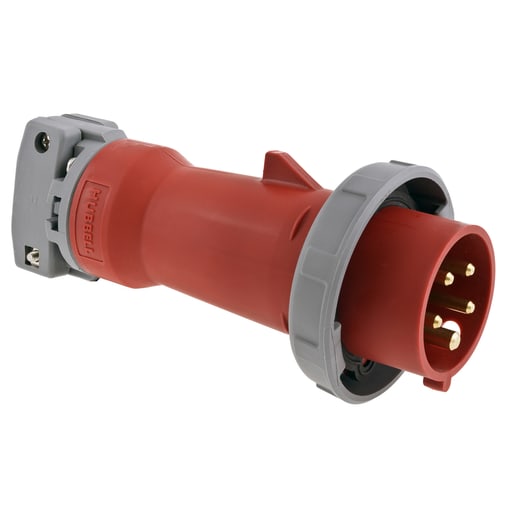Hubbell Wiring Device - Hubbell HBL563P6W 63 Amp 220/415 Volt 4-Pole 5-Wire Watertight IEC Pin and Sleeve Plug