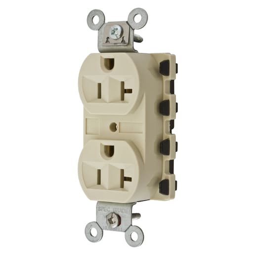 Hubbell Wiring Device - Hubbell SNAP5362IA Snap2Connect® 20A/125V DPLX, IVORY