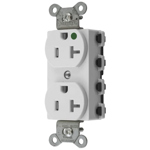 Hubbell Wiring Device - Hubbell SNAP8300WTRA SnapConnect® DUP HG 20A/125V TR WH