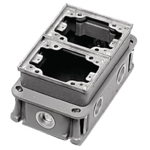 Hubbell Wiring Device - Hubbell BA4233 2-Gang 36.5 In? Aluminum Cast Iron Rectangular Floor Box