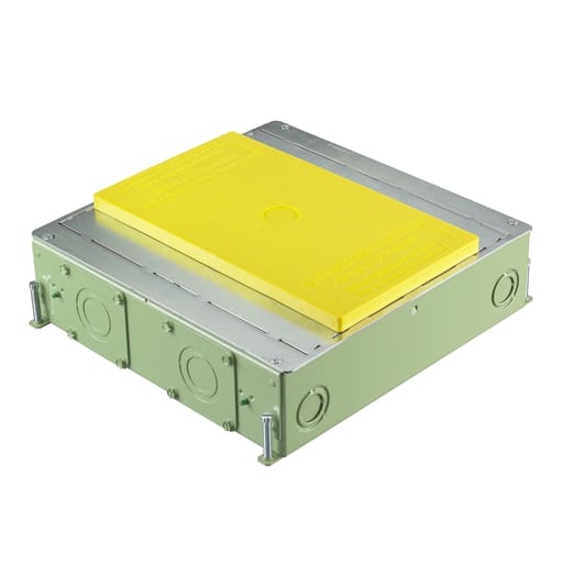 Hubbell Wiring Device - Hubbell CFB4G30CR 3 Inch 4-Gang Steel Recessed Concrete Floor Box with Cover