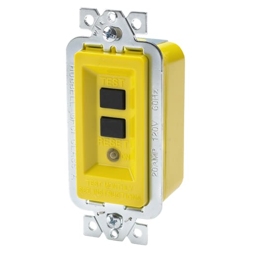 Hubbell Wiring Device - Hubbell GFM20 20 Amp 120 VAC Yellow Manual Set GFCI Module