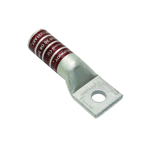 Burndy - Burndy YA34N 500 kcmil CU, One Hole, 1/2 Stud Size, Long Barrel, Internal Chamfer, Tin Plated, UL/CSA, 90.C, Up to 35kV,BROWN Color Code, 20 or 299 Die Index