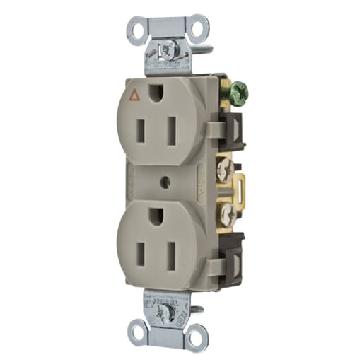Hubbell Wiring Device - Hubbell IG15CRGRYCOMM 15A SIDE WIRED IG DUPLEX GY