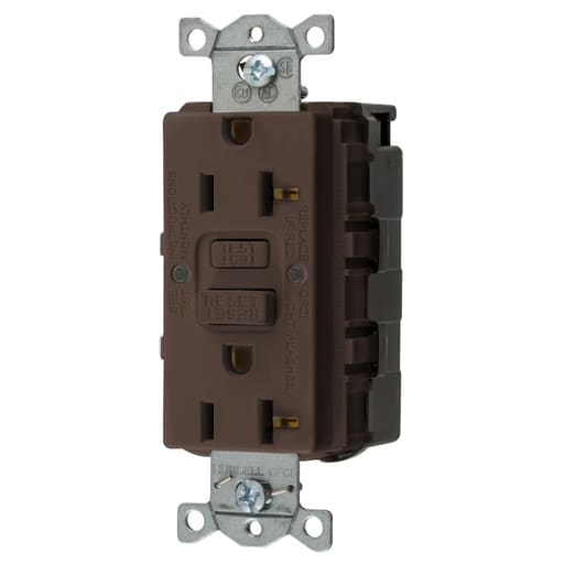 Hubbell Wiring Device - Hubbell GFRST20SNAP20A COMM SELF TEST SNAP GFR BROWN